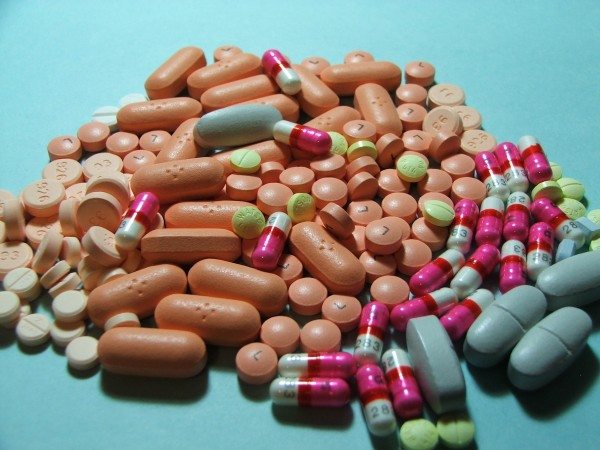assortment of addictive pills and prescription drugs