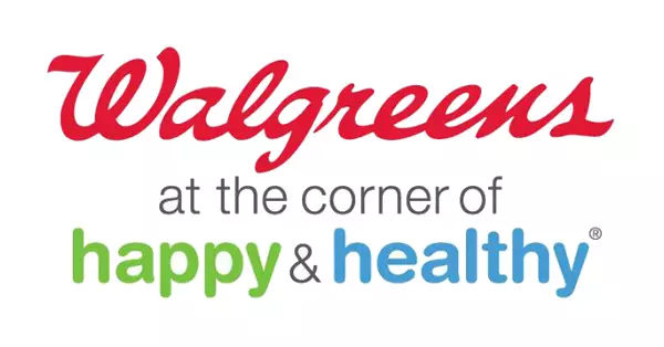 walgreens at the corner of happy and healthy logo