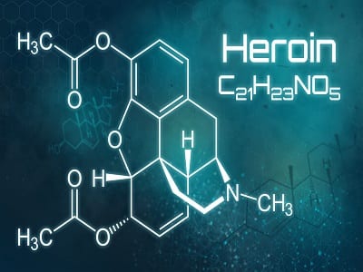 Chemical formula of Heroin