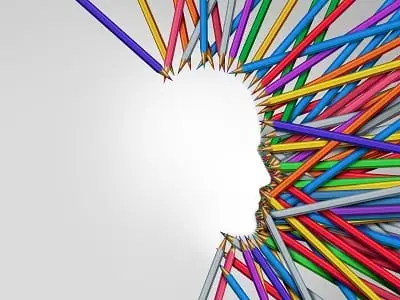 colored pencils depicting art therapy concept