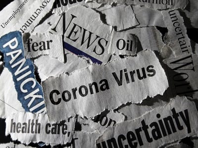 coronavirus news headline with effects listed