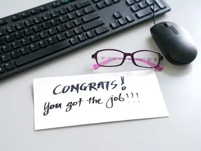 You got the job sign illustrating employment