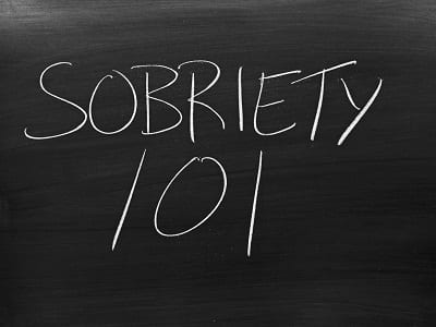 sobriety 101 on chalkboard depicting recovery schools