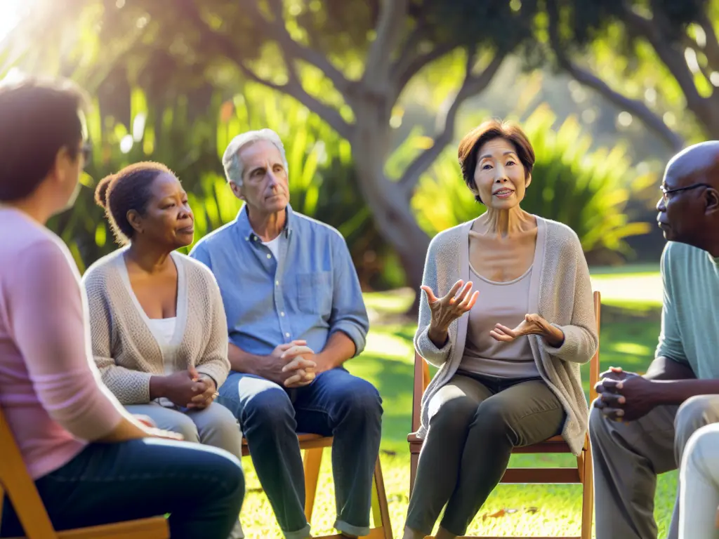 Support group meeting in an outdoor setting | Turning Point of Tampa