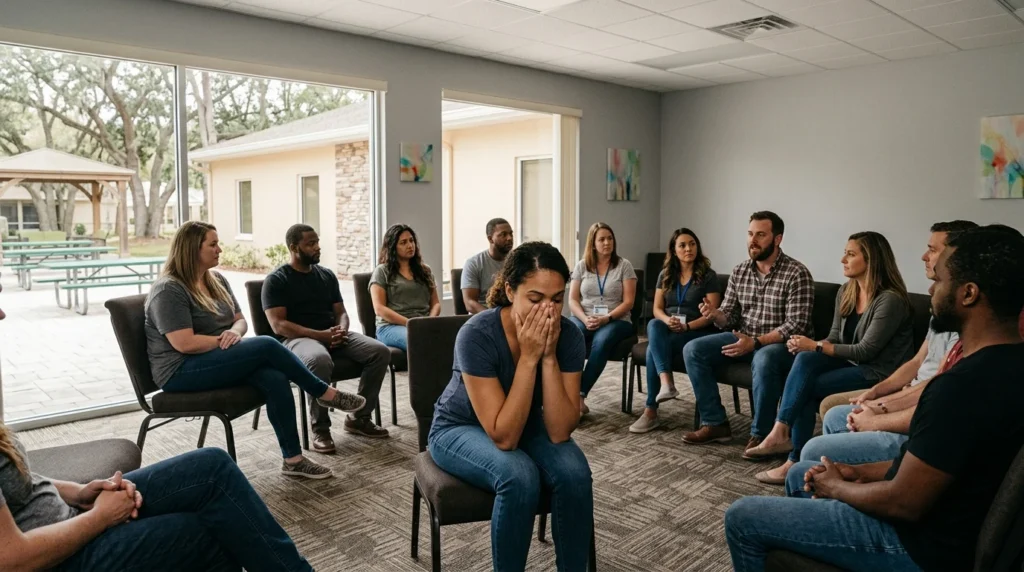 What Is Tweaking? — Person Sitting Alone in a Dimly Lit Room With Hands Pressed to Their Face | Turning Point of Tampa